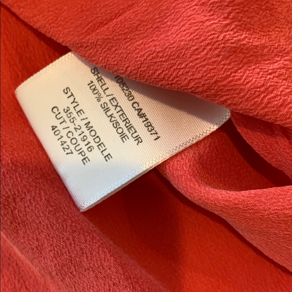 Joie salmon silk blouse ruffle large - Picture 5 of 6